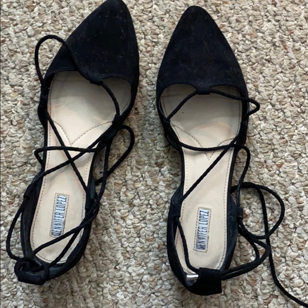 Jennifer Lopez Lace Up Pointed flats